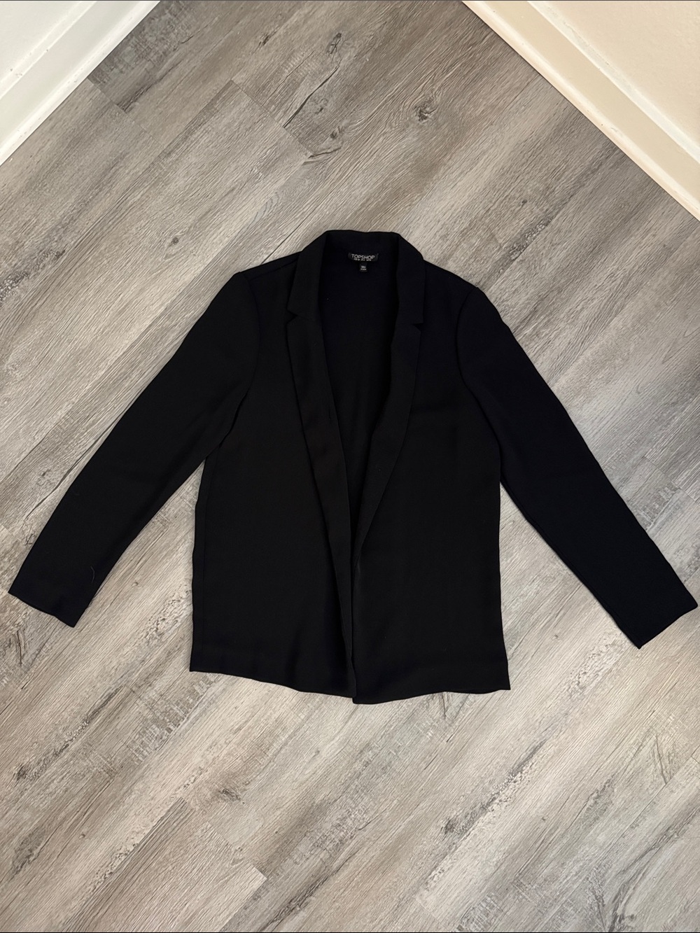 Topshop Black Open-Front Blazer Jacket